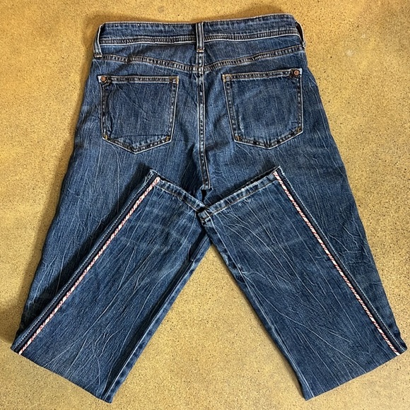 Anthropologie 27 Tall Pilcro Mid-Rise Slim Boyfriend Corded Side Denim Jeans - Picture 8 of 11